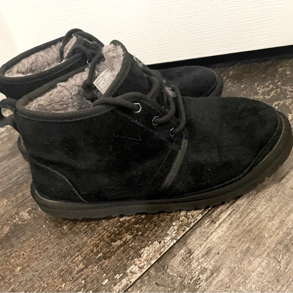 UGG Black Suede Fur-Lined Boots